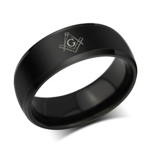 8mm New Hot Sales fine Masonic Rings For Men Women Gold Silver Black Stainless Steel Charms
