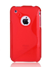 8colors soft TPU S line clear silicon cover case for Iphone 3