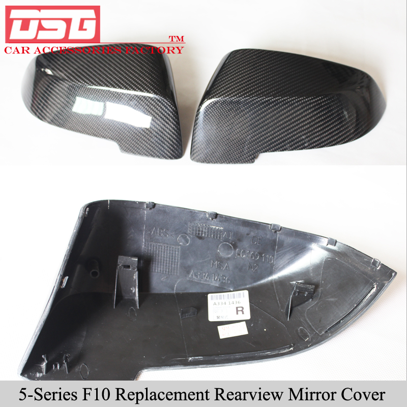 5-Series F10/F18 Carbon fiber rearview Mirror Cover 520i 530li 525i Rearview Mirror Caps Replacement Style For BMW 5-Series Cars