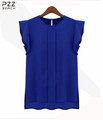 Womens Blouses Chiffon Clothing Summer Lady Blouse Shirt S XL Sale New 2014 Fashion Ruffle Short