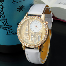 Women watches Quartz Wristwatch Gogoey Brand Luxury Eiffel Tower Leather Watch Lady Casual fashion gold Watch