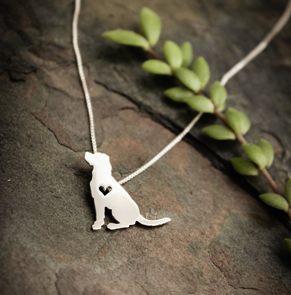 Labrador retriever, tiny sterling silver necklace, handmade dog jewelry, pendant, pet
