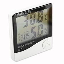 LCD LED Light Digital Indoor Sensors Thermometer Temperature Hygrometer Humidity C f clock Time Alarm Calendar
