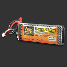 ZOP 7.4V 6000mAh 25C 2S Li-polymer XT60 T Battery For Remote Control Helicopters Airplanes Cars Boat DJI Drone High Quality