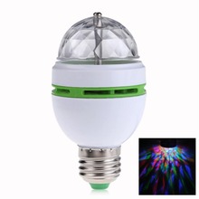 Full Color E27 Changing Auto Rotating Mini LED Stage Party Dance Light Bulb Lamp EB0207
