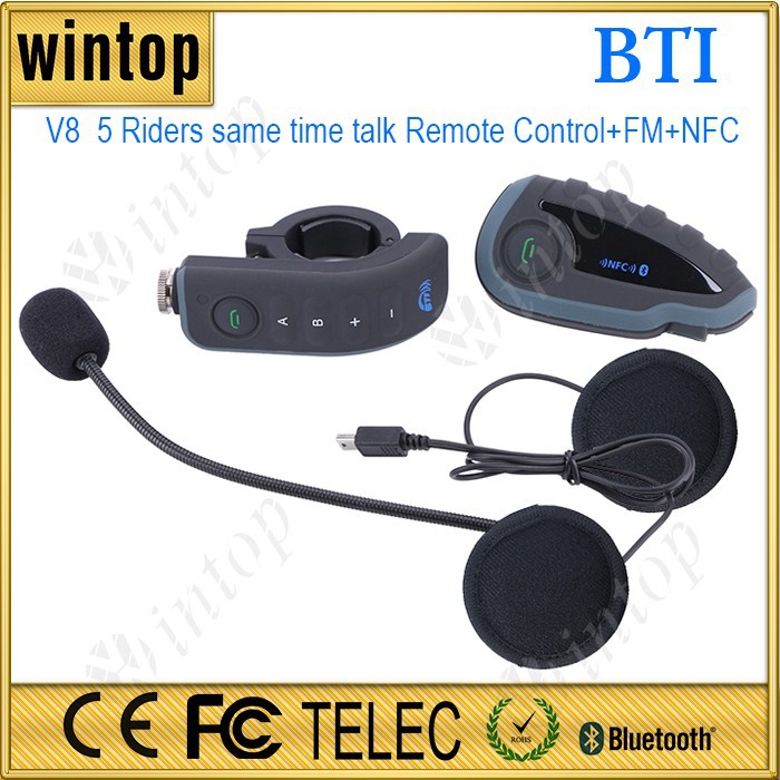 V8 5 Riders same time talk Remote Control+FM+NFC