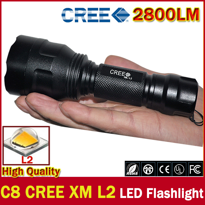 2015 HOT free shipping C8 CREE Led Flashlight 2800 Lumens lanterna Led CREE XM L2 Torch