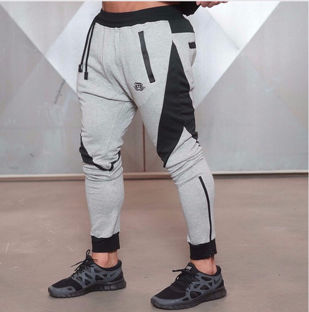 Мужская AthleticPants Тренировки Ткань Спортивные Активные Хлопок Брюки Мужчины Jogger Брюки Тренировочные Брюки Нижние Брюки