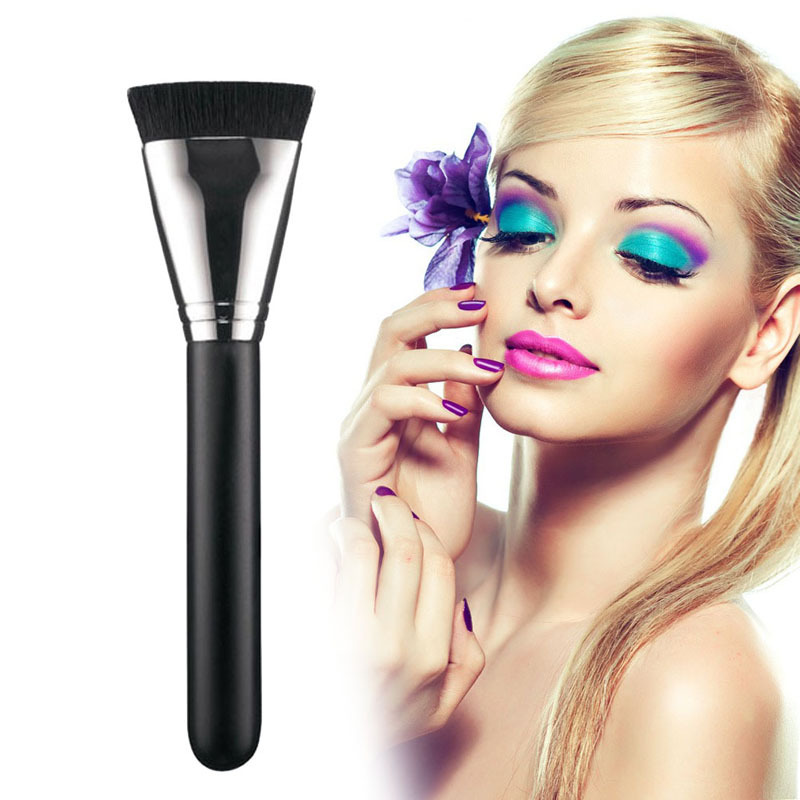 2015 Hot Sale Professional Pro Face Flat Contour Foundation Brush Makeup Beauty Brusher Wooden Handle ARE4