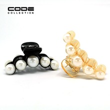 Hight Quanlity Hair Crab Simple Transparent black Hair Claw Imitation Pearl Hair Accessories for Women Clamp Resin Plastic Teeth