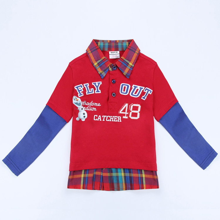 wholesale nova kids baby boys t-shirt long sleeve new design nova kids tee fashion high quality boys clothes 2015