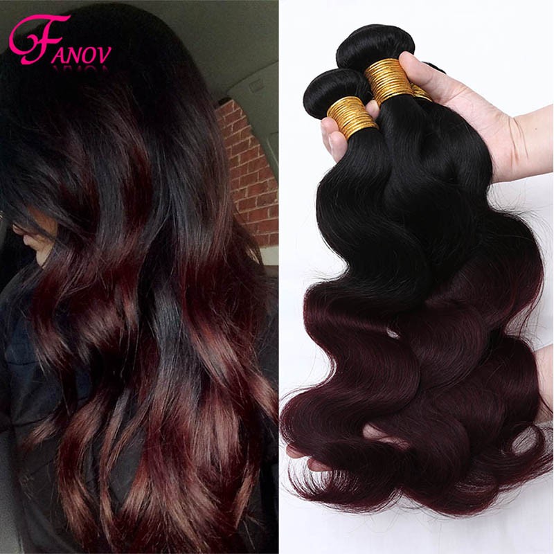 6a Ombre Brazilian Virgin Hair Body Wave 1b 99j Burgundy Ombre