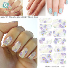 Nail Design styling tools Tools Patch Full Cover nail sticker Elegant the flowers Pattern Water nail sticker adhesive foil