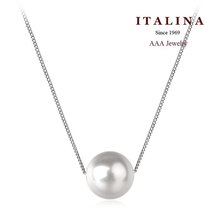 Real Gold Plated Fashion Imitation Pearl Necklace for Women Girls Italina Bead Jewelry