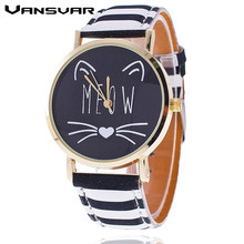 New Fashion Lovely Meow Cat Watch Casual Women Wristwatch Luxury Quartz Watch Relogio Feminino Gift Clock 1919