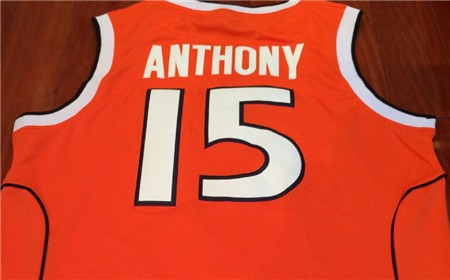 Carmelo Anthony SYRACUSE Jersey, Syracuse #15 Carmelo Anthony Jersey Embroidered - Orange, Free Shipping