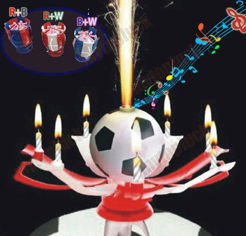 4 шт красивая поворотный футбол день рождения свеча музыкальный цветения Lotus цветок трофей свеча подарок фестиваль свеча