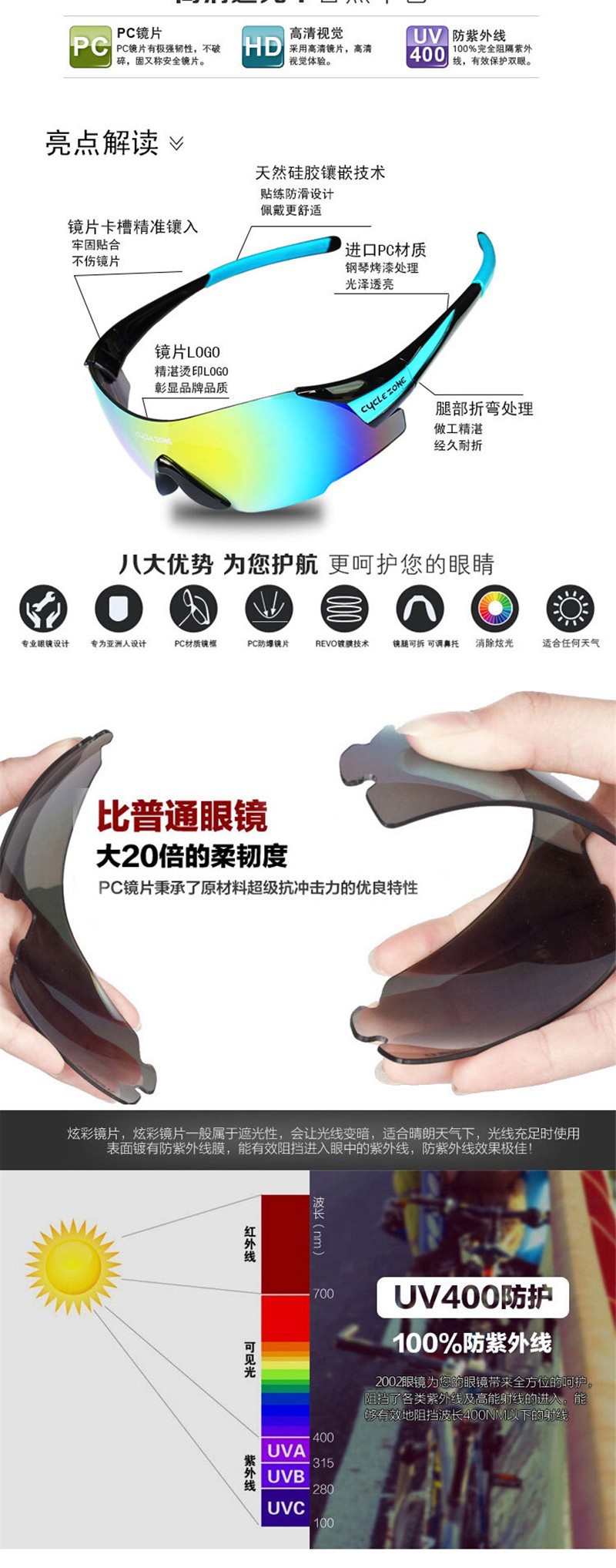 Hot 2015 Colorful Women Cycling Eyewear Sunglass Outdoor Sports Men