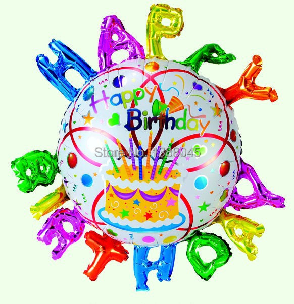 Happy Birthday Letter Birthday Cake Aluminum Foil Balloons Birthday Party Decorations Inflatable balao