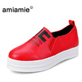 2015 Spring Fall Women Shoes PU Platform Shoes Red Black White Loafers Shoes a Pedal Lazy