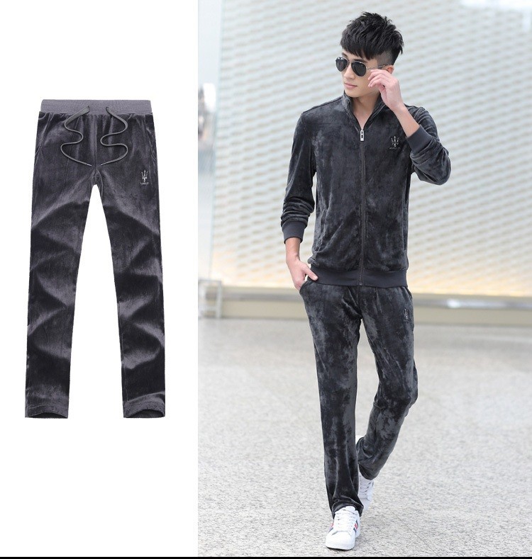 Free Shipping Casual Velvet Tracksuit Men Sportswear Sports Suit Male Sportswear Jackets,Brand Mens Tracksuit Set Brand (27)