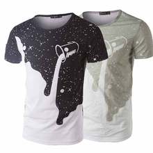 New 2015 Mens Summer Tees Shirt Short Sleeve t shirt Man Plus Size Start Printed Cotton