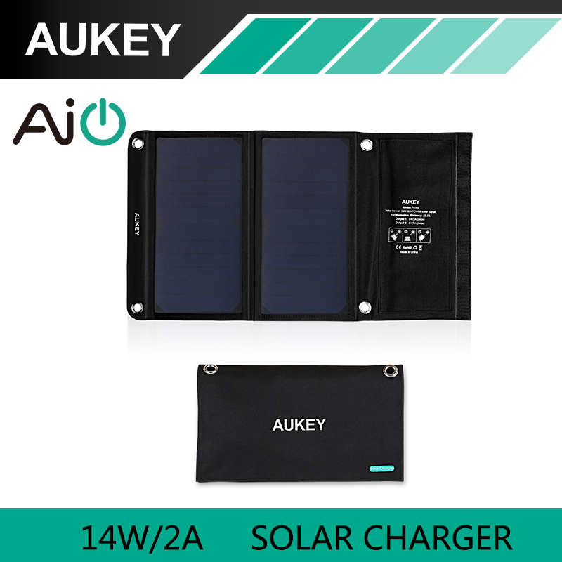 AUKEY 14W Solar Charger with Dual USB Port for Apple iPhone , Android (Foldable, Portable, AiPower Adaptive Charging Technology) AUKEY 14W Solar Charger with Dual USB Port for Apple iPhone , Android (Foldable, Portable, AiPower Adaptive Charging Technology)