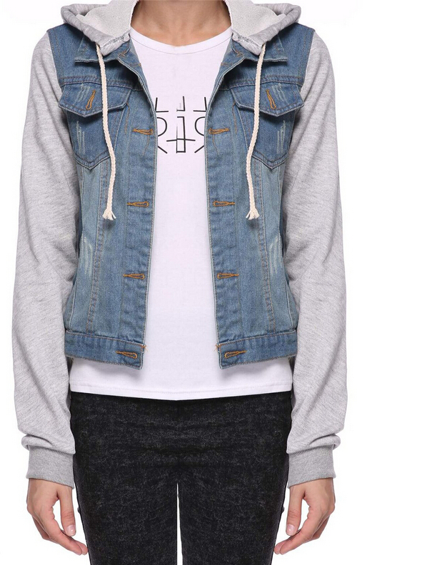 Womens Denim Jacket with Vest Hoodie Promotion-Shop for ...
