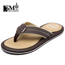 2016 Summer New Leather Sandals Men Shoes Large Size High-quality Mens Flip flops Fashion Man Flat with Leisure Slippers A1513