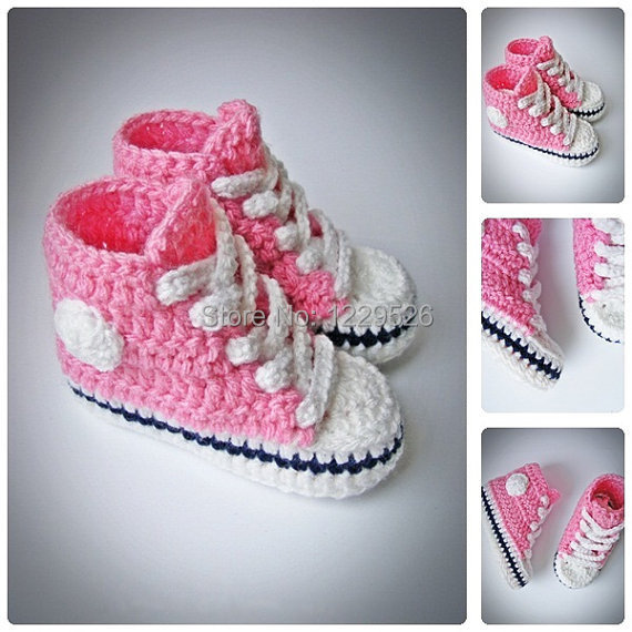 Crochet Baby Sneakers, Newborn Crochet Shoes, Infant Crochet Booties 