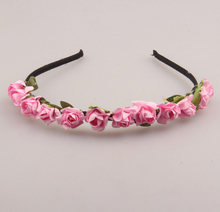 2015 Cute Rose Flower Crown Festival Headband Headwear Wedding Garland Floral Hairband Accessories