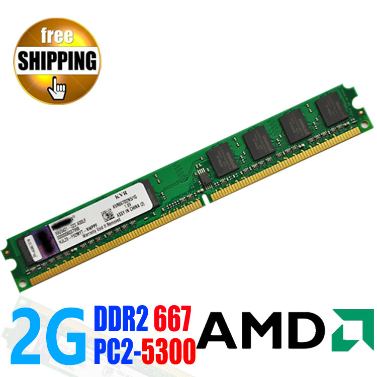 Wholesale Brand New DDR2 DDR 2 667 Mhz / PC2 5300 2GB For Desktop PC DIMM Memory RAM DDR667 667Mhz / compatible AMD Motherboard