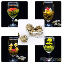 4 Balls Chinese Artisan Different Handmade Blooming Flower Green Tea 02M3 38C2