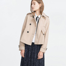 New Fashion British Style Women Short Coat Spring Autumn Ladies Elegant Trench Loose Casual Coats Double Breasted Outwear ZJ356