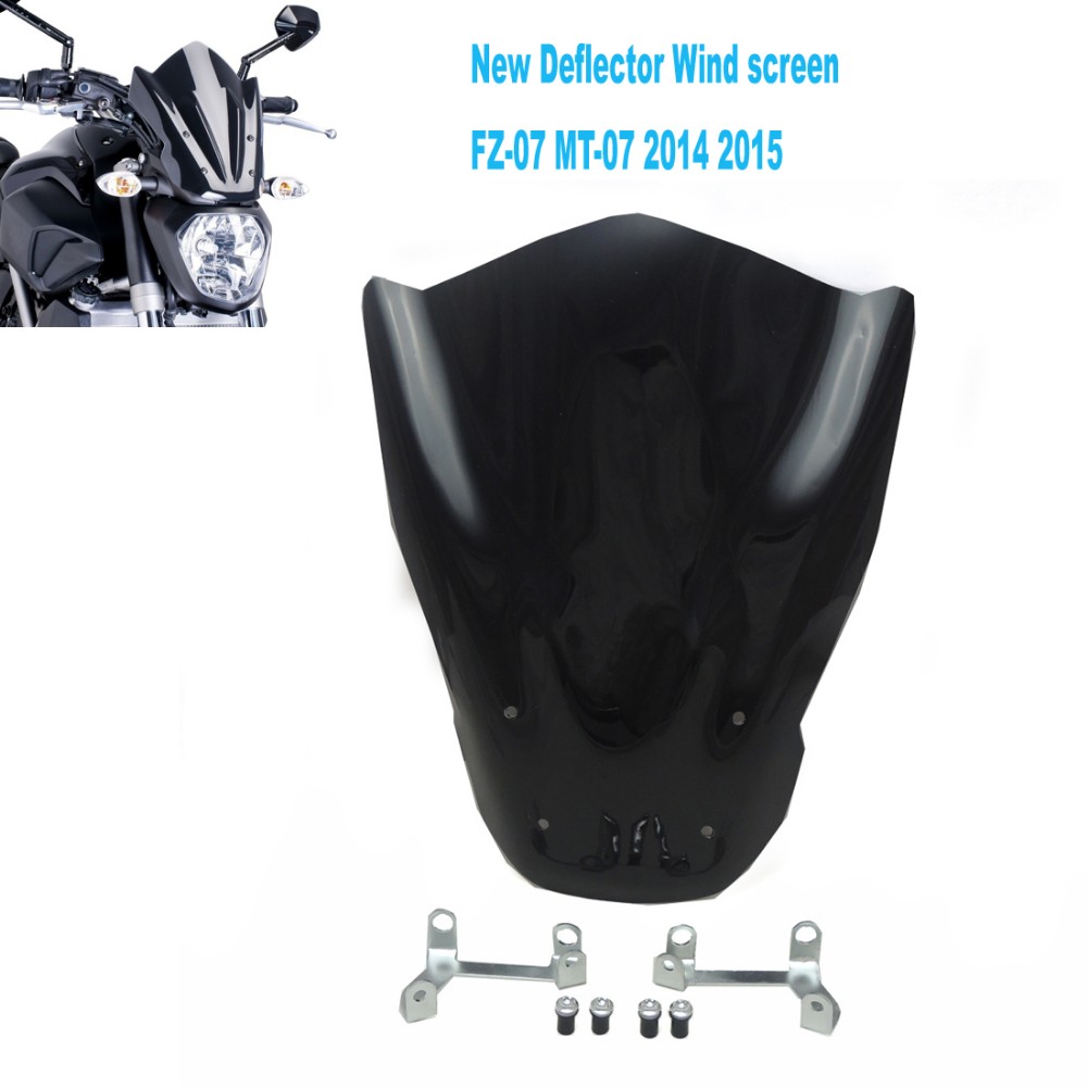 FZ07 MT07 New Deflector Windshield Wind screen fit For Yamaha MT-07 FZ-07 2014 2015 Free Shipping 
