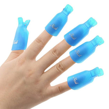 Free Shipping! 2016 New Arrival Top Sell Women Girl 10PC Plastic Nail Art Soak Off Cap Clip UV Gel Polish Remover Wrap Tool
