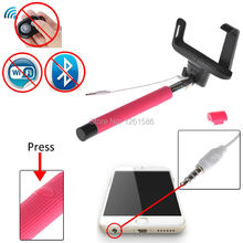 For iPhone/For Samsung Galaxy/For Sony/For MOTO Extendable Selfie Stick Monopod Cable With Remote Shutter Button+Clip Holder