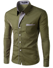 2015 New Dress Fashion Quality Long Sleeve Shirt Men Korean Slim Design Formal Casual Male Dress