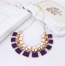 2015 Trendy Necklaces Pendants Link Chain Collar Long Plated Enamel Statement Bling & Fashion Necklace Women Jewelry XY-N104