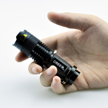 high quality Mini Black CREE 2000LM Waterproof LED Flashlight 3 Modes Zoomable LED Torch penlight free