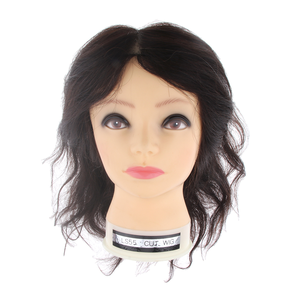 Black Afro Human Hair Mannequin Head Hairdressing Practice Training Doll Head Cosmetology Hair Styling Mannequins Manikin