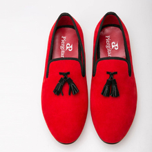 2015 New arrival Velvet men shoes Exquisite black Tassel Smoking Slipper Men Flats Size US 5-16 Free Shipping