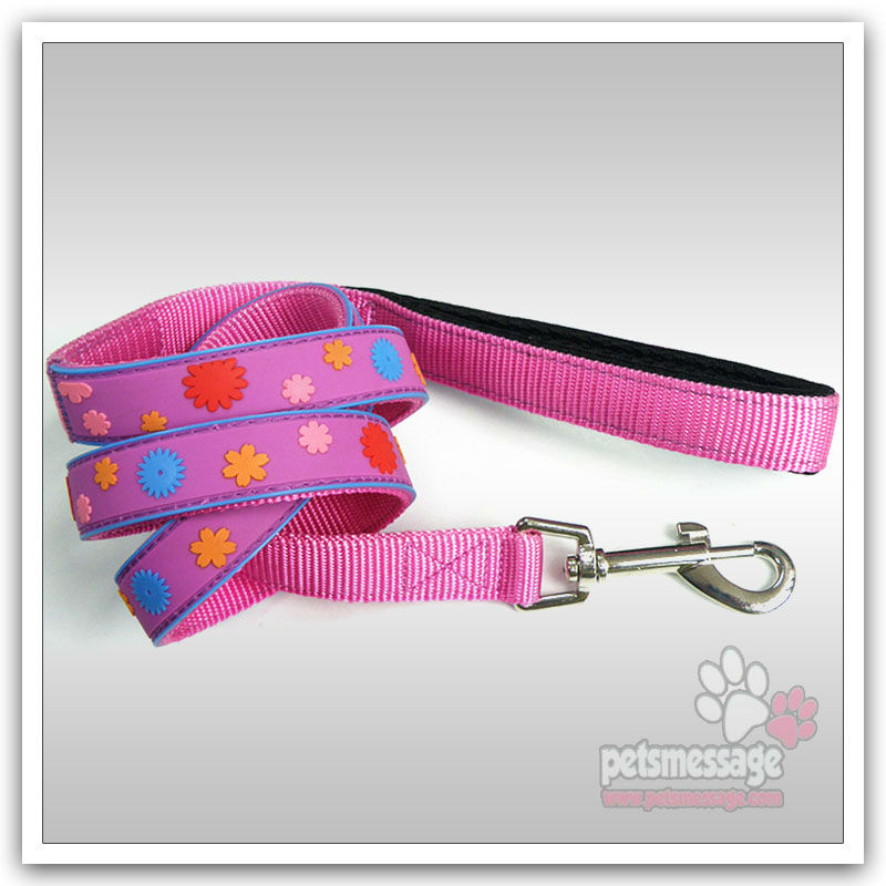 Dog Pet Leash PVC Nylon Leather Dog Collars Leshes Led Collar Leash Set Fashion Leash  Free Shipping Wholesale MOQ 12pcs/lot