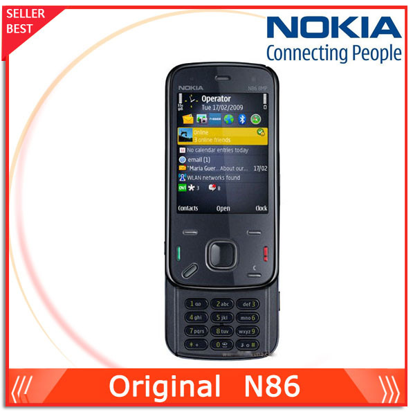 Original Nokia N86 Mobile Phone Storage 8GB Camera 8 0MP WIFI GPS Bluetooth Unlocked N86 Cell