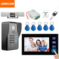 7 Touch LCD Video intercom Door Phone Doorbell System IR Camera Strike Lock Switch RFID Keyfobs