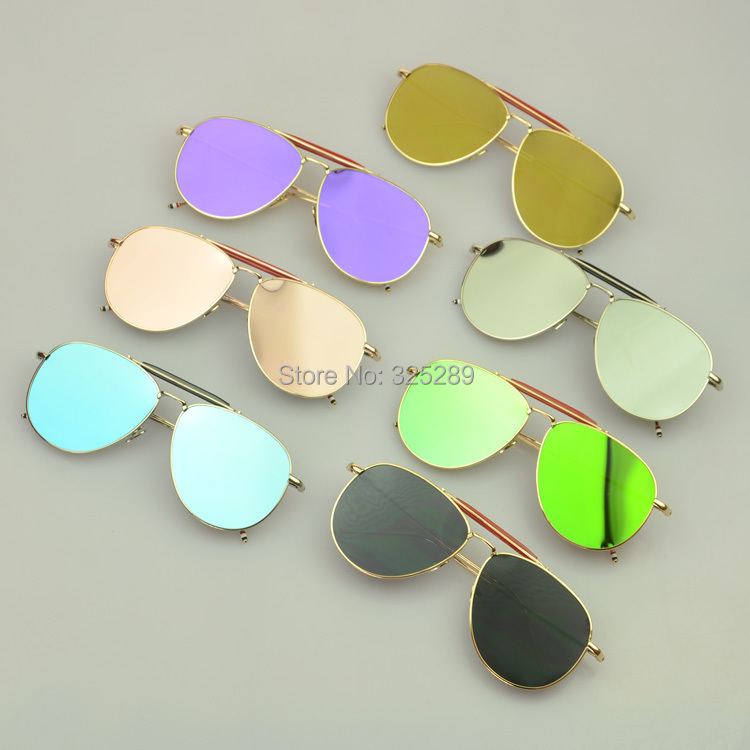 Avaitor Metal Sunglasses Men Women Coating Mirror Sun Glasses Vogue Eyewear Glasses Brand Designer oculos feminino