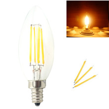 4Pcs Lot Energy Saving E12 E14 2W 4W LED Candelabra Light Filament Candle Bulb 220V 110V