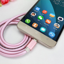 Original Super Strong Leather Metal Plug 20CM 100CM Micro USB Cable for iPhone 6 6s Plus