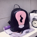 Personality Doubles Shoulder Bag Korean Ultra small Cute PU Leather Backpack Bulb Stitching Hit Color Backpack