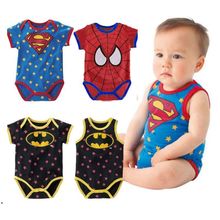 newborn baby boy clothes 215 Summer new born baby clothing Cute cartoon spiderman Superman baby boy